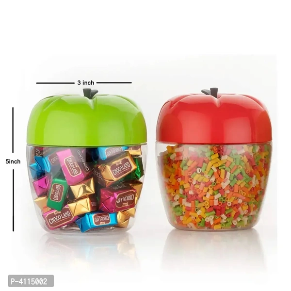 Nexa Pack Of 2 Round Plastic Jar/Container With Apple Shape For Kitchen Storage Pickle/Sauce /Jam/ Dry- Fruit /Chutniey Jar Airtight With Lid,750ml