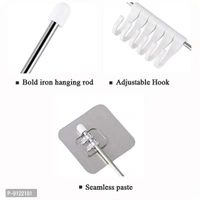 Magic Sticker Kitchen Shelf Hook rail-6 Hooks 
