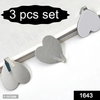 Multi Purpose Stainless Steel Adhesive Hooks  Set Of 3