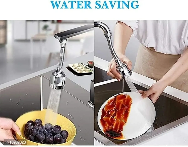 Chrome Finished Flexible Rotatable Water Saving Switch Turbo Faucet Extender 