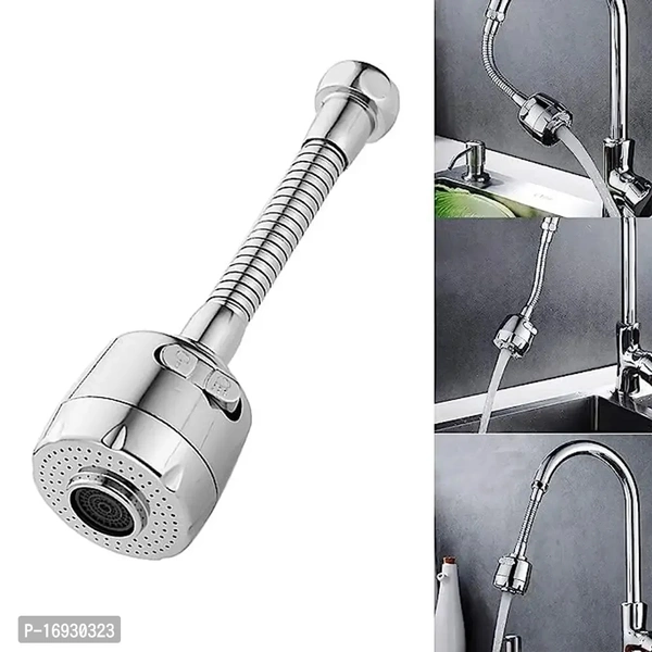 Chrome Finished Flexible Rotatable Water Saving Switch Turbo Faucet Extender 