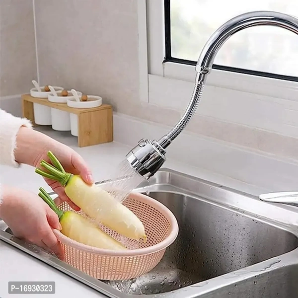 Chrome Finished Flexible Rotatable Water Saving Switch Turbo Faucet Extender 