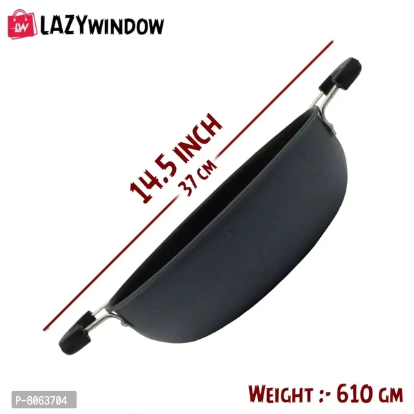 Classy Window Premium Quality Hard Anodized Nonstick Kadhai ,26 Cm, 3L Black 