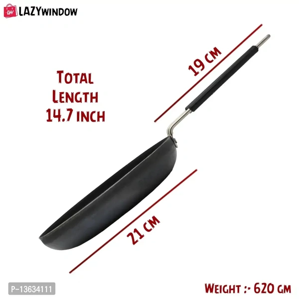 Fry Fan 100% Pure Iron With Grip Type ( Induction And LPG Gas Both Suitable )Dia 20cm+Surprise Gift 