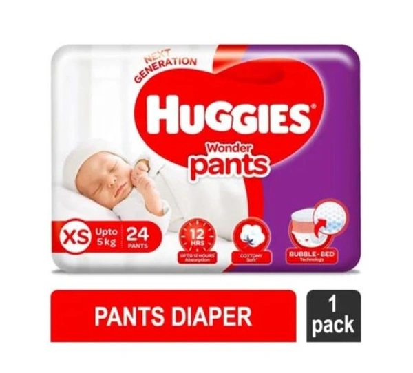 Huggies Wonder Pants Diaper (XS, Upto 5 Kg) - 1Pack(24Pieces)