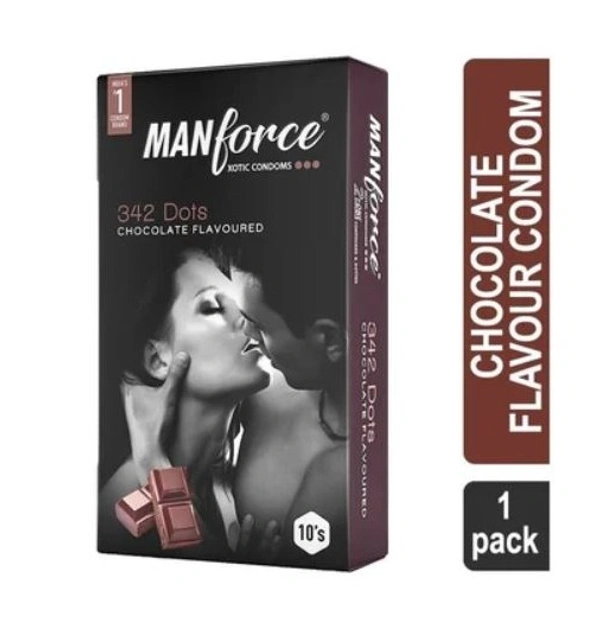 Manforce Xotic 3 in 1 Double Contoured & Dotted Vegan Condom - 1 pack (10 Pieces)