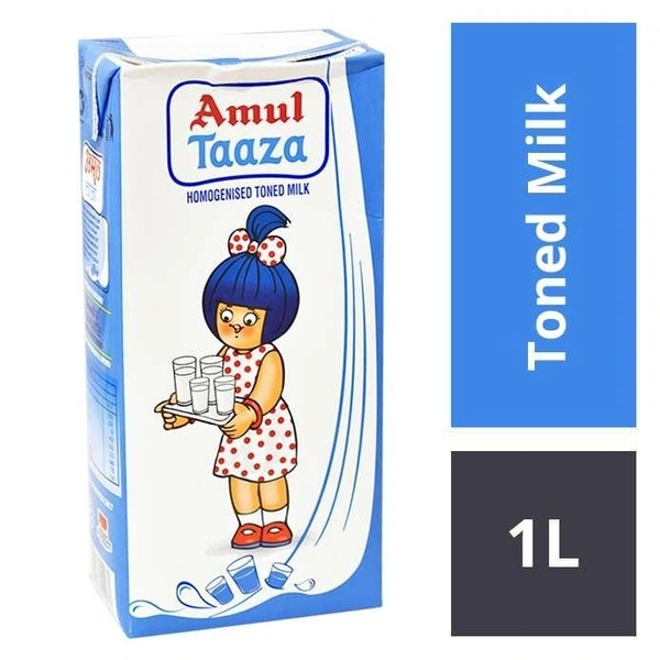 Amul Taaza Homogenised Toned Milk B2C  - 1Ltr