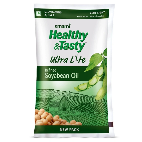 Emami Healthy & Tasty Ultra Lite Refined Soyabean Oil B2C - 1Ltr