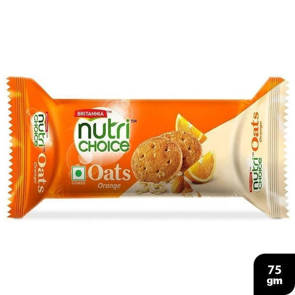 Britannia NutriChoice Orange Oats Cookies B2C - 75gm