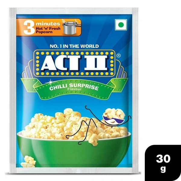 Act II Chilli Surprise Instant Popcorn B2C - 30gm+14gm Extra=44gm