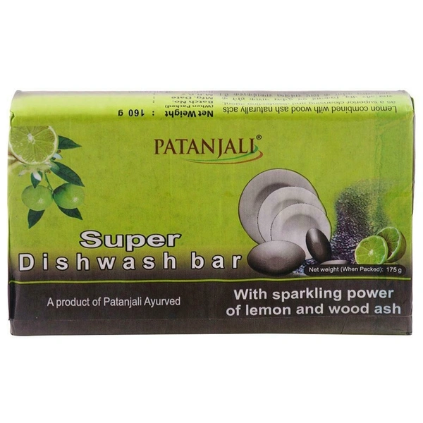 Patanjali Lemon & Wood Ash Super Dishwash Bar B2B - 145gm