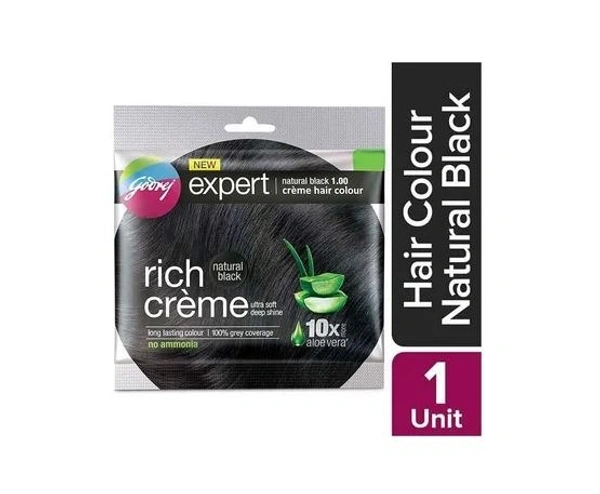 Godrej Expert Rich Creme - Creme Hair Colour (Natural Black 1.00) B2C - 20gm