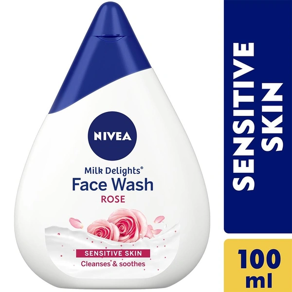 Nivea Milk Delights Caring Rose Face Wash for Sensitive Skin B2C - 100ml