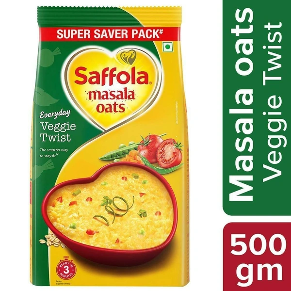 Saffola Veggie Twist Instant Masala Oats B2C - 500gm