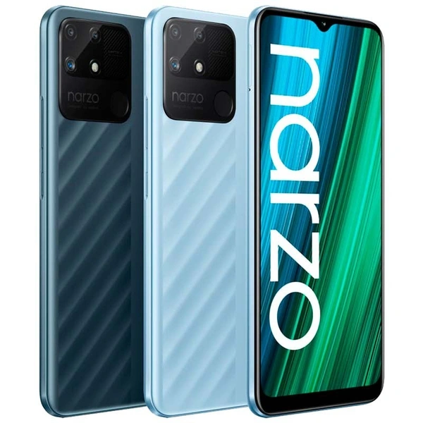realme narzo 50A (Oxygen Blue , 4GB RAM + 64 GB Storage) Helio G85 Processor | 50MP AI Triple Camera | 6000 mAh Battery - WHITE