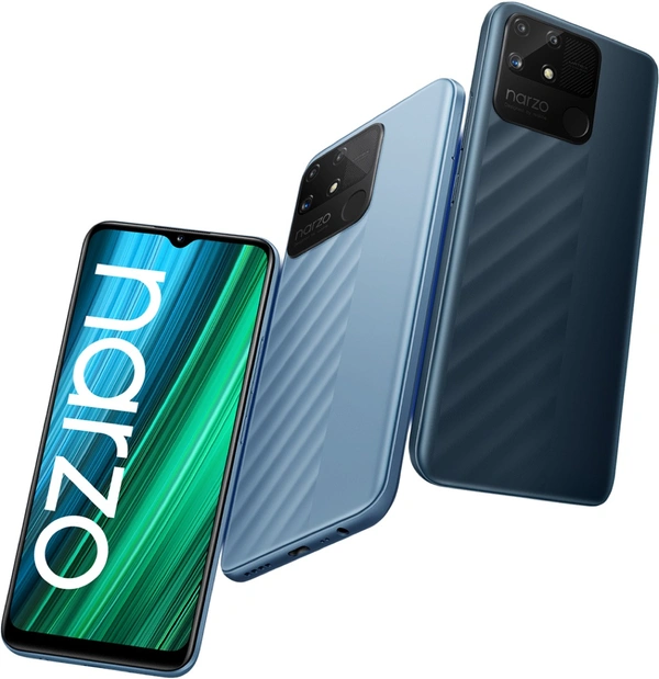 realme narzo 50A (Oxygen Blue , 4GB RAM + 64 GB Storage) Helio G85 Processor | 50MP AI Triple Camera | 6000 mAh Battery - WHITE