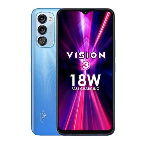 Itel Vision3 (6.6-inch HD+ IPS Waterdrop Display| 3GB RAM +64GB ROM Memory |18W Fast Charging | 5000mAh Battery) Jewel Blue, (S661LP)