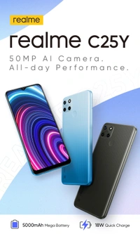 Realme C25Y (Glacier Blue, 4GB RAM, 64GB Storage)