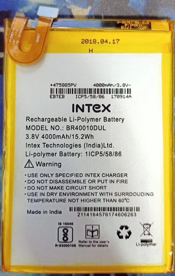 Intex Lions 4G Battery 