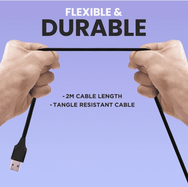 Aru Rope-2C 2.4A Cable 2Mtr