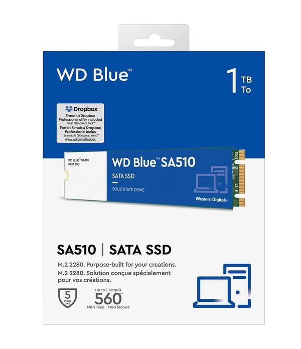 Western Digital 1TB Blue SA510 M.2 2280 Internal SSD(WDS100T3B0B-00AXS0)