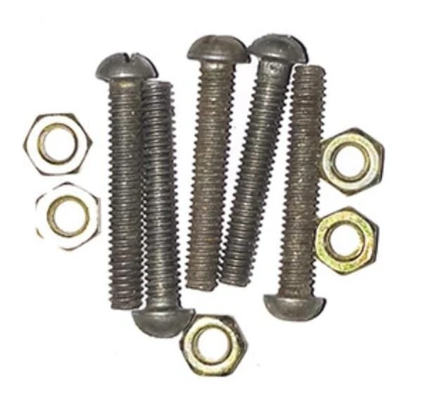 5pc set of 3mm Diameter Button Head 2cm Bolt and Nut