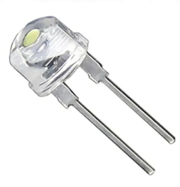 50Pcs 0.5W 8mm White LED Light - Bright White