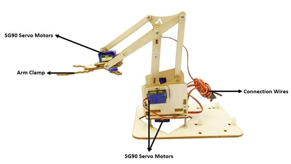 4 DOF Acrylic Robotic DIY Arm Kit (Without Servo Q19 C2