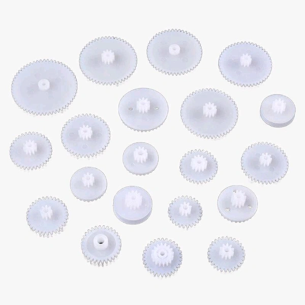 75Pcs Plastic Gear Assorted Kit Set with Various Gear and Axle Belt, Bushings and Pulleys for DIY Car Robot Project Q19 C1