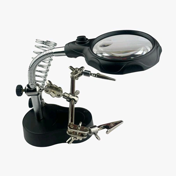 Soldering Iron Stand with LED Light and Multifunctional Magnifier (Magnifying Glass) - Helping Hand for PCB with MG16126/TE-801 Q13 C1