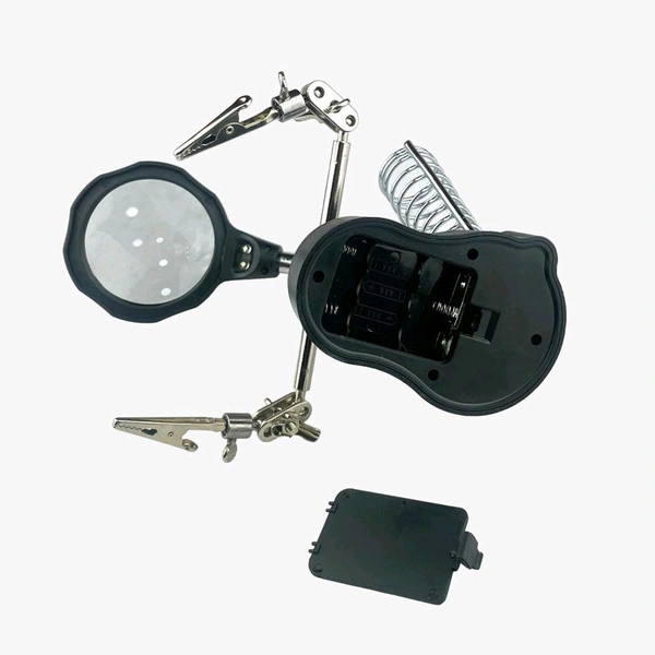 Soldering Iron Stand with LED Light and Multifunctional Magnifier (Magnifying Glass) - Helping Hand for PCB with MG16126/TE-801 Q13 C1