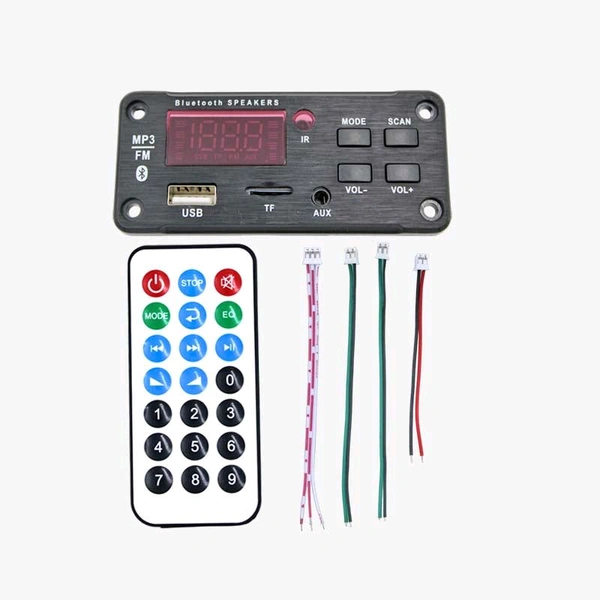 12V Bluetooth 5.0 MP3 Player WMA Decoder Board Module with Remote Control Power Amplifier Dual Channel 25W+25W Q7 C6