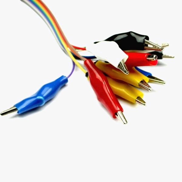 Male Jumper Wires with Alligator Clips (20 cm) - 10pcs Crocodile Dupont Male Connector Q12 C9
