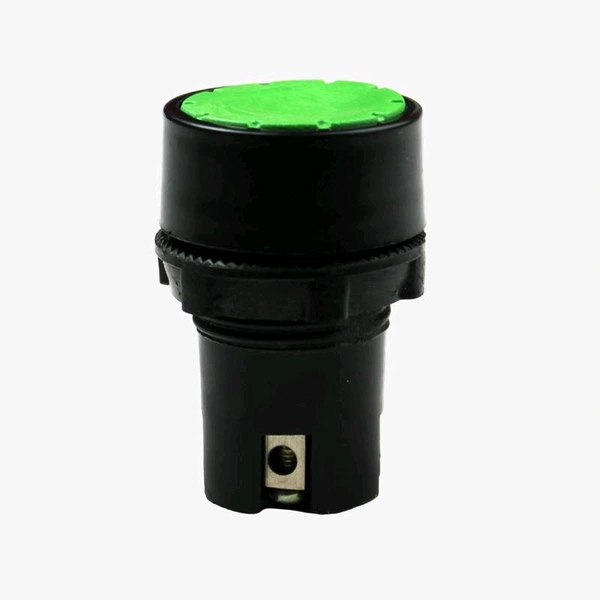 Flat AHF 5A Electric Push Button Switch - Green Q12 C1