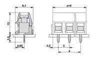3 Pin PCB Mount Terminal Block (Screw type) - 5mm Pitch Q12 C5