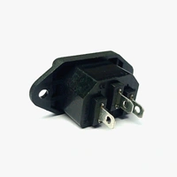 3-Pin Male Panel Mount AC Power Supply Socket - 10A 250V Q17 C2