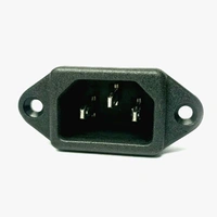 3-Pin Male Panel Mount AC Power Supply Socket - 10A 250V Q17 C2