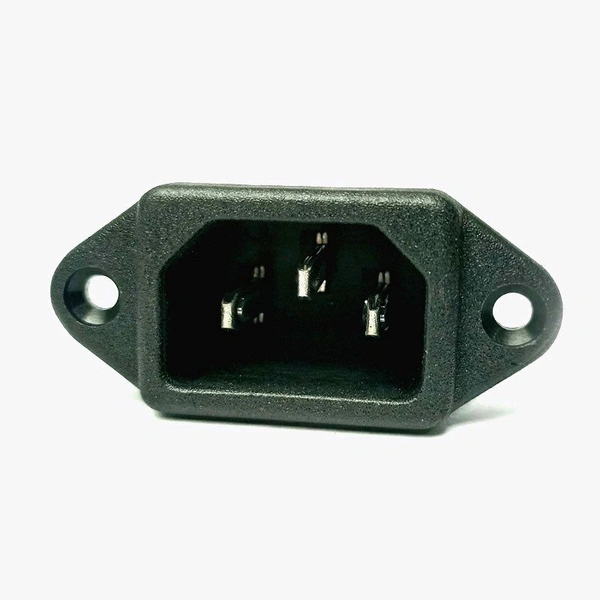 3-Pin Male Panel Mount AC Power Supply Socket - 10A 250V Q17 C2