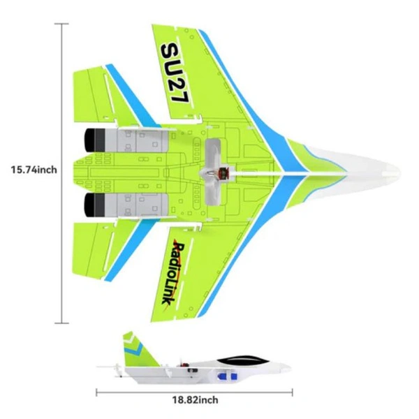 Radiolink SU27 Fighter RC Plane Radio Controlled Airplane(RTF) 4000KV Brushless Motor Fixed Wing Gyroscope Assist for Beginners C7 B1