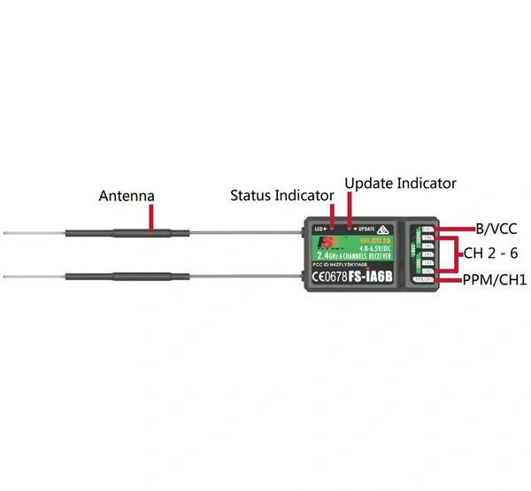 FlySky FS-i6 2.4GHz 6 Channel RC Transmitter C7 B3
