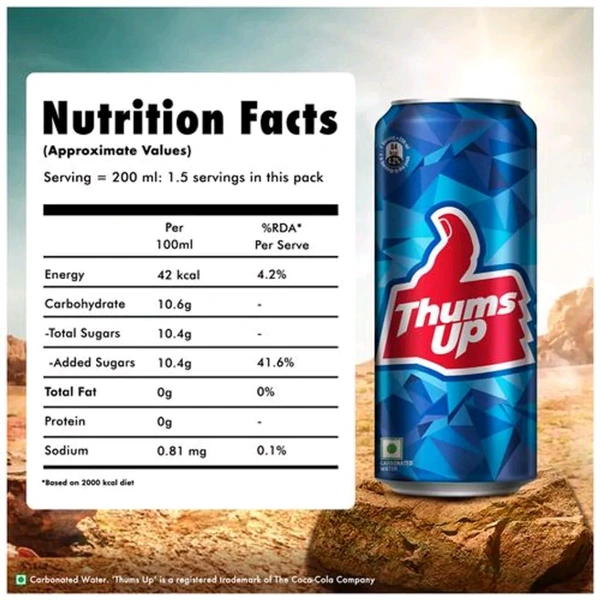 Thums Up Soft Drink Can 300 Ml - 300 Ml×3