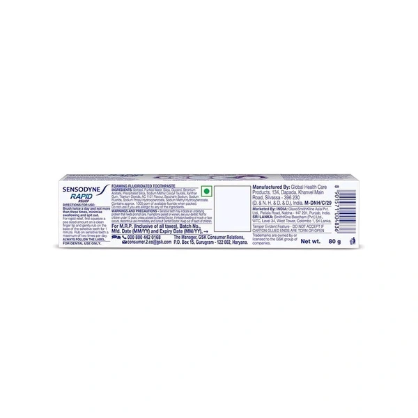 Sensodyne Rapid Relief Sensitive Toothpaste - 80 Grams