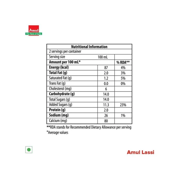 Amul Sweet Lassi - 250 Ml