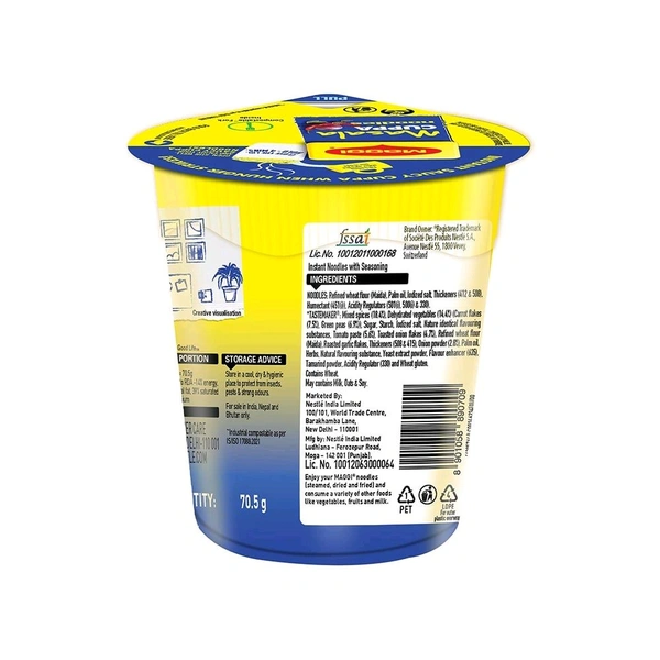 Maggi Cuppa Masala Cup Noodles - 70 Grams