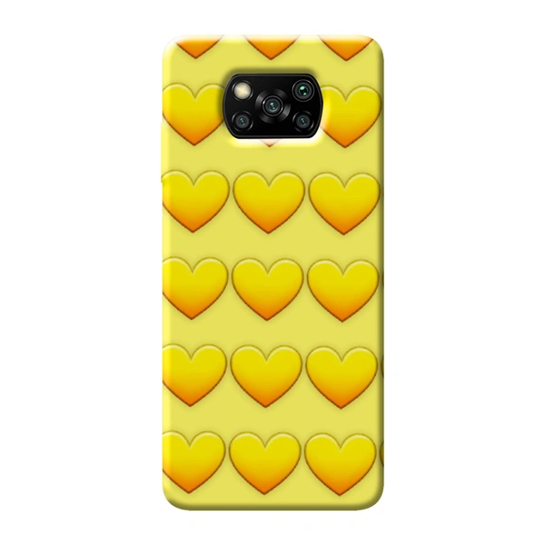 YELLOW HEART - PRINTED BACK CASE - PLASTICS