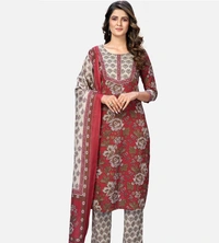 Amara Fashions VF Salwar Suits VF Salwar Suits - L, Red and White