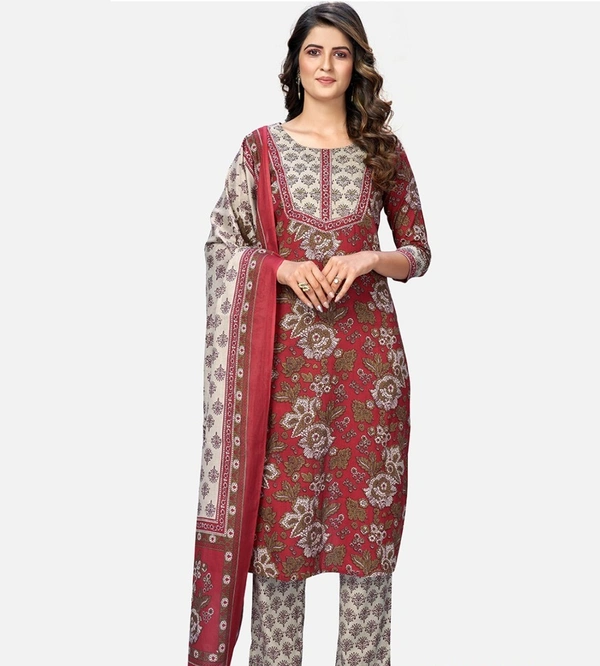 Amara Fashions VF Salwar Suits VF Salwar Suits - L, Red and White