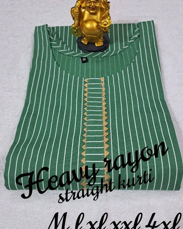 Amara Fashions Cotton Kurtis Heavy Cotton Straight Kurti - Green, 2XL