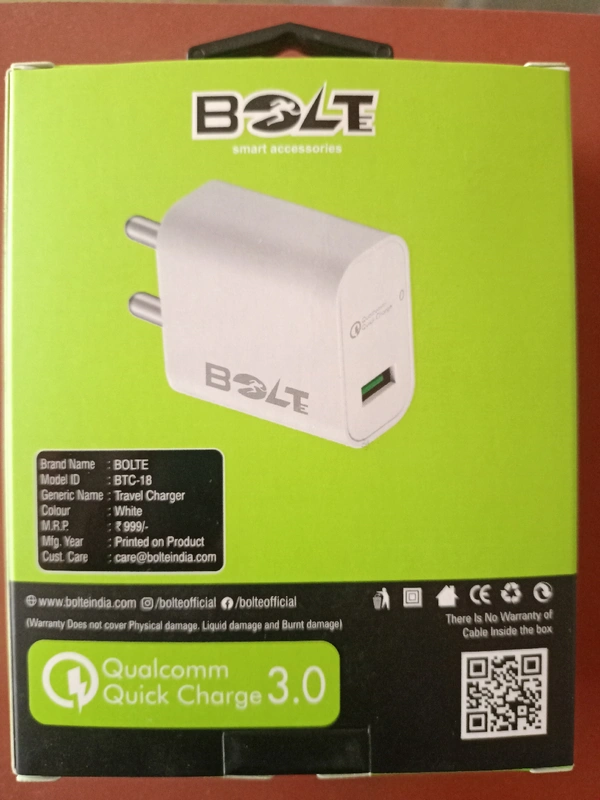 BOLT 20W TYPE-C TRAVEL CHARGER