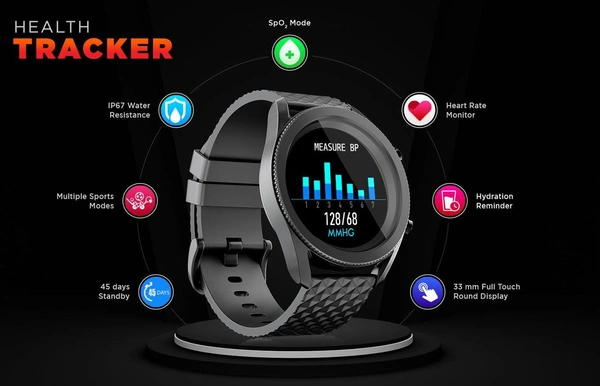 INTEX Intex FitRist Active Smart calling SpO2 Watch - Black 